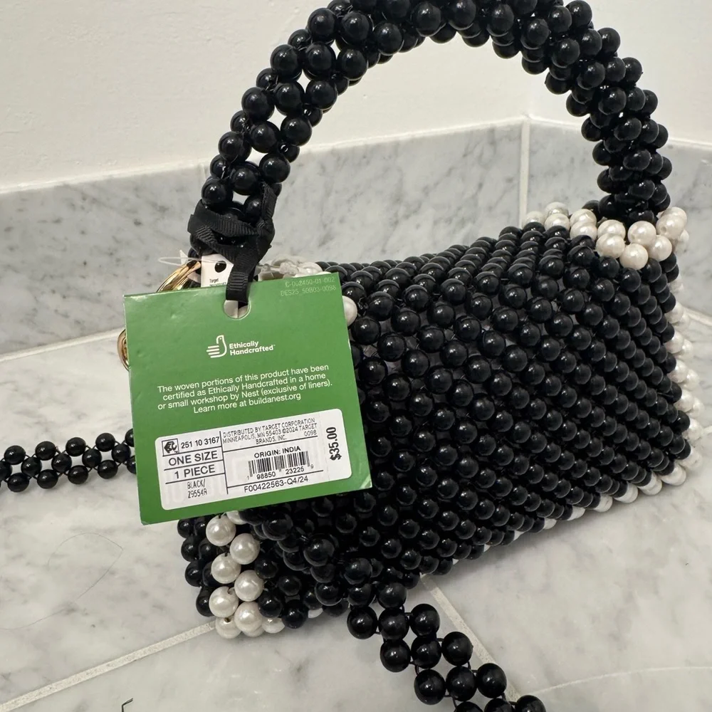 Kate Spade x Target Black and White Beaded Handbag - Picture 4 of 8